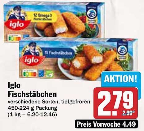 Iglo Fischstäbchen verschiedene Sorten, tiefgefroren 450-224 g Packung