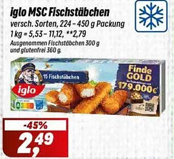 iglo MSC Fischstäbchen assorted, 224–450 g Packung
