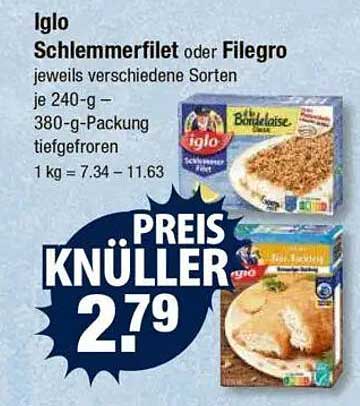 Iglo Schlemmerfilet oder Filegro - 240-g oder 380-g Packung