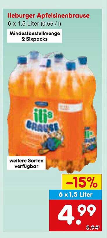 Ileburger Apfelsinenbrause 6 x 1,5 Liter