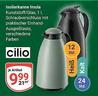 Isolierkanne Imola - 1 l aus Kunststoff und Glas