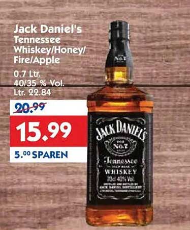 Jack Daniel's Tennessee Whiskey/Honey/Fire/Apple 0,7 L