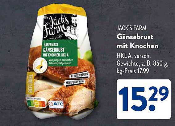 JACK'S FARM Gänsebrust mit Knochen