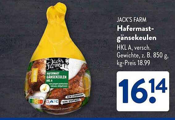 JACK'S FARM Hafermastgänsekeulen