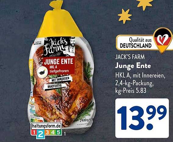 JACK’S FARM Junge Ente 2,4 kg – tiefgefroren