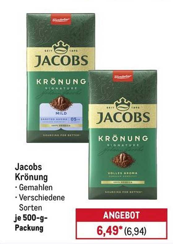 Jacobs Krönung - Gemahlener Kaffee in verschiedenen Sorten