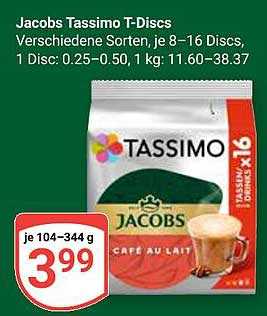 Jacobs Tassimo T-Discs - Verschiedene Sorten zwischen 8–16 Discs