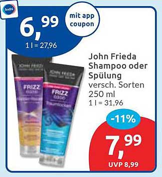 John Frieda Shampoo oder Spülung 250 ml - Auswahl aus verschiedenen Sorten