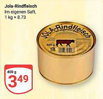 Jola-Rindfleisch im eigenen Saft 400 g