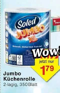 Jumbo Küchenrolle Soled XL 2-lagig, 350 Blatt