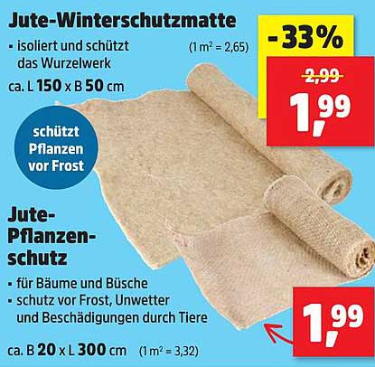 Jute-Winter- und Pflanzenchutzmatte