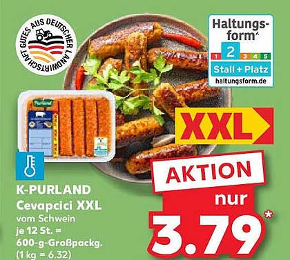 K-PURLAND CeviPici XXL vom Schwein - 600 g Großpackung