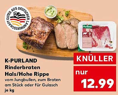 K-PURLAND Rinderbraten Hals/Hohe Rippe vom Jungbullen