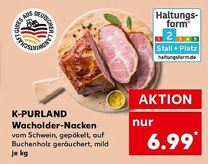 K-PURLAND Wacholder-Nacken vom Schwein, gepökelt, auf Buchenholz geräuchert, mild je kg
