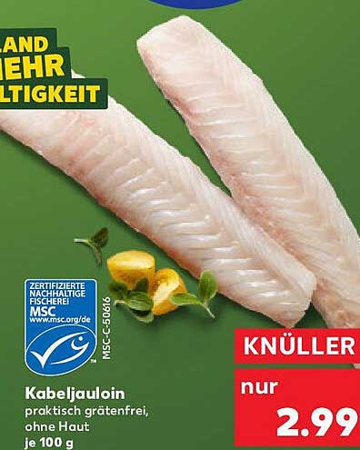 Kabeljaufilet praktisch grätenfrei, ohne Haut - Knüllerpreis!