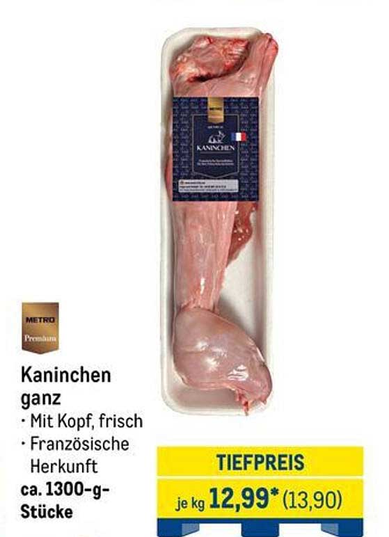 Kaninchenschenkel ganz - Frisch und mit Kopf aus Frankreich