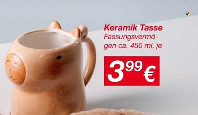 Keramik Tasse - Fassungsvermögen ca. 450 ml, je