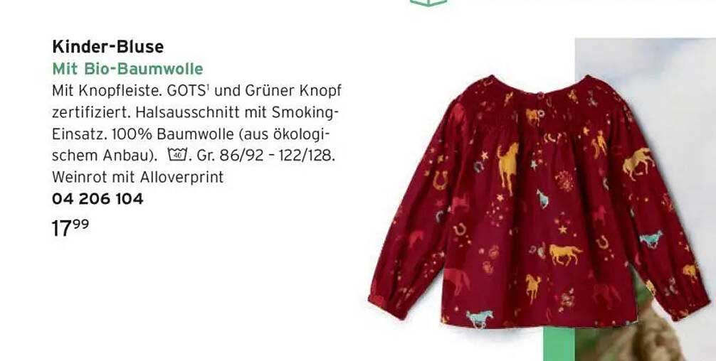 Kinder-Bluse mit Bio-Baumwolle