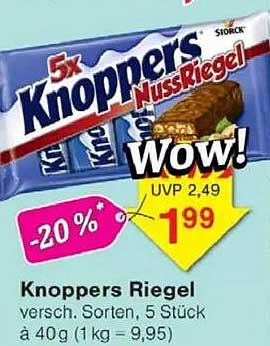 Knoppers Riegel - 5 Stück à 40g (verschiedene Sorten)