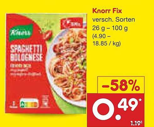Knorr Fix Spaghetti Bolognese 26 g - 100 g