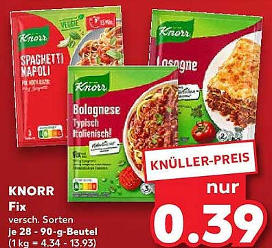 KNORR Fix - Verschiedene Sorten für leckere Gerichte