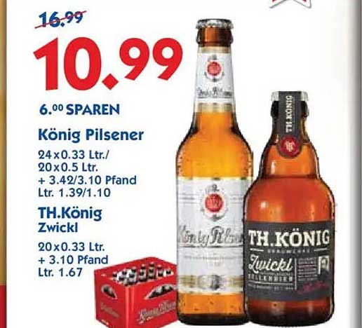 König Pilsener und TH. König Zwickl - Bierangebot im Hol'ab Getränkemarkt