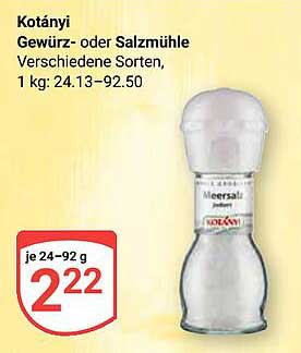 Kotányi Gewürz- oder Salzmühle – Verschiedene Sorten