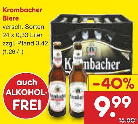 Krombacher Biere – Verschiedene Sorten 24 x 0,33 Liter