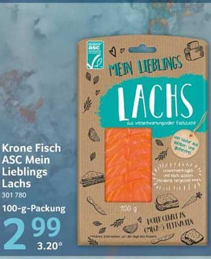 Krone Fisch ASC Mein Lieblings Lachs 100-g-Packung