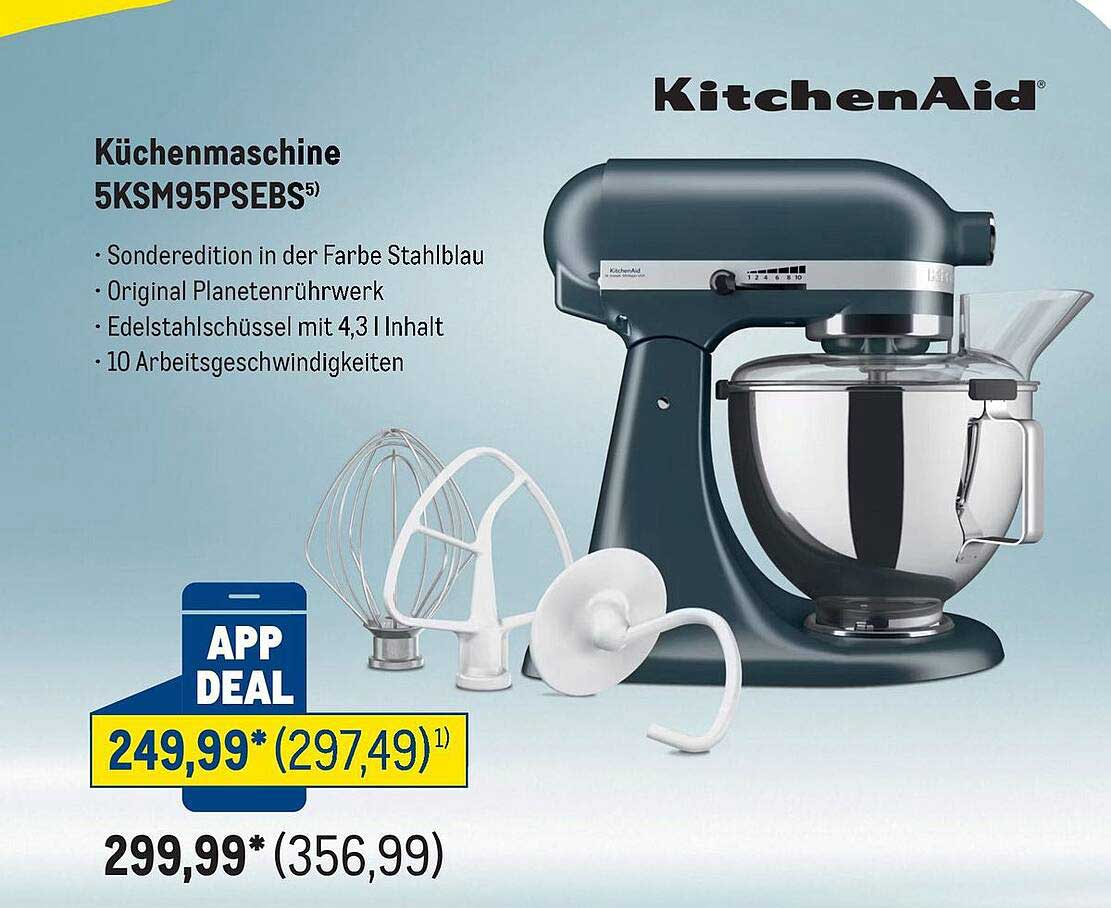 Küchenmaschine 5KSM95PSEBS von KitchenAid - Sonderedition in Stahlblau