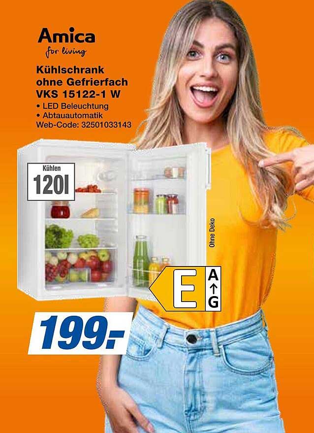 Kühlschrank ohne Gefrierfach VKS 15122-1 W von Amica