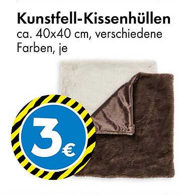 Kunstfell-Kissenhüllen - ca. 40x40 cm, verschiedene Farben, je