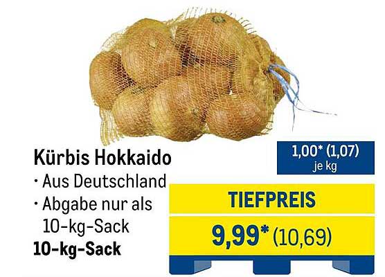 Kürbis Hokkaido – 10-kg-Sack