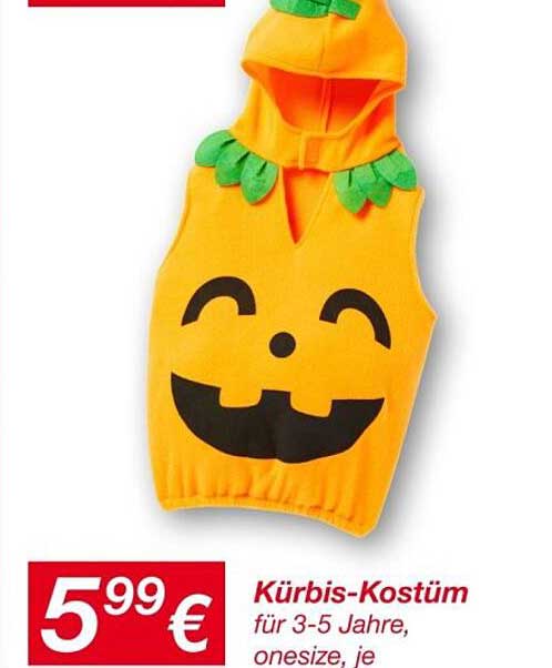 Kürbis-Kostüm für 3-5 Jahre – nur 5,99 €