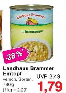 Landhaus Brammer Eintopf - Erbsensuppe, 780g