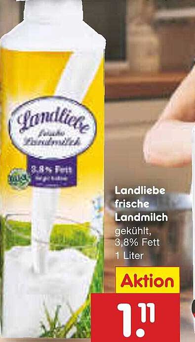 Landliebe frische Landmilch 3,8% Fett, 1 Liter