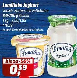 Landliebe Joghurt - verschiedene Sorten und Fettstufen