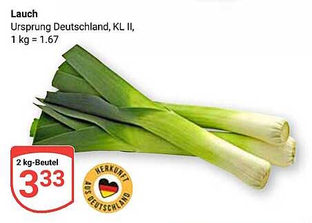 Lauch 2 kg-Beutel - frisch aus Deutschland