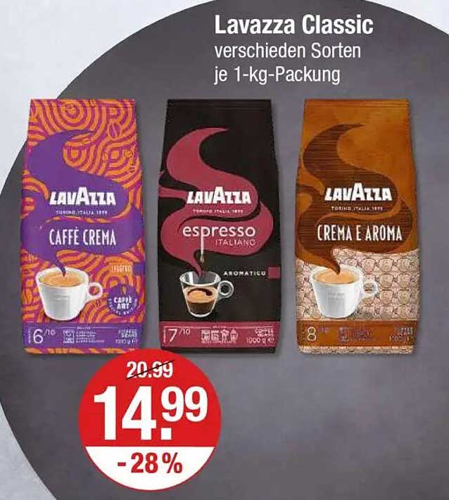 Lavazza Classic verschiedene Sorten je 1-kg-Packung