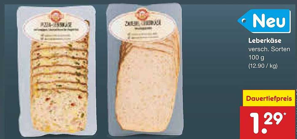 Leberkäse verschiedene Sorten 100 g