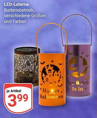 LED-Laterne - Batteriebetrieb, verschiedene Größen und Farben