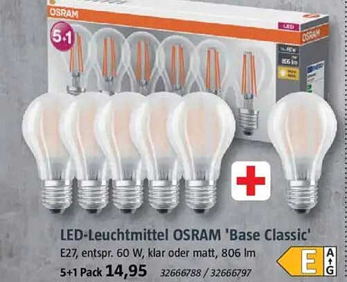 LED-Leuchtmittel OSRAM 'Base Classic' 5+1 Pack