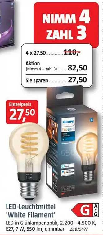 LED-Leuchtmittel 'White Filament'