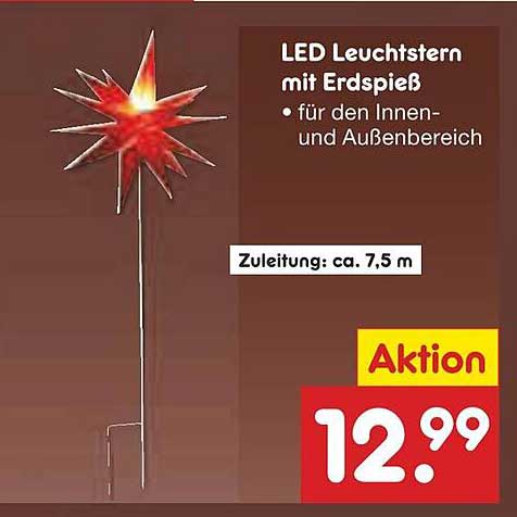 LED Leuchtstern mit Erdspieß - für den Innen- und Außenbereich