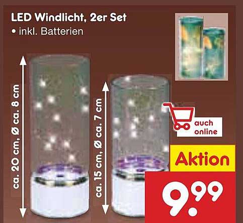 LED Windlicht, 2er Set