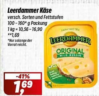 Leerdammer Käse - verschiedene Sorten und Fettstufen