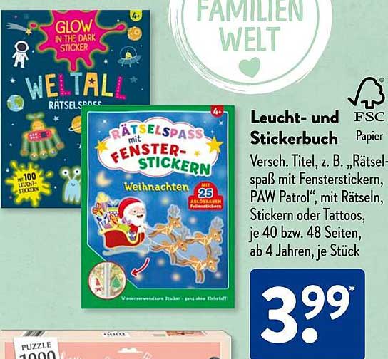 Leucht- und Stickerbuch Weihnachten