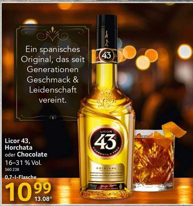 Licor 43, Horchata oder Chocolate 0,7 l-Flasche