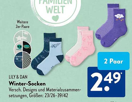 LILY & DAN Winter-Socken - 2 Paar