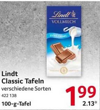 Lindt Classic Tafeln - verschiedene Sorten